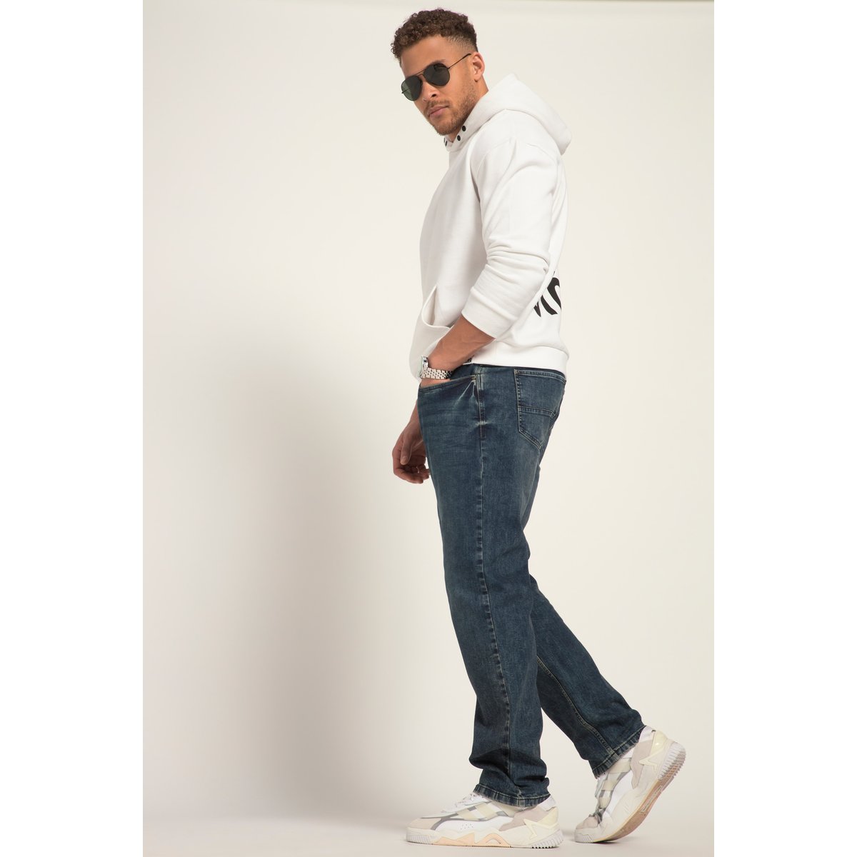Jean Diry Wash, coupe Loose Fit 5 poches/38 jean bleu foncé, STHUGE