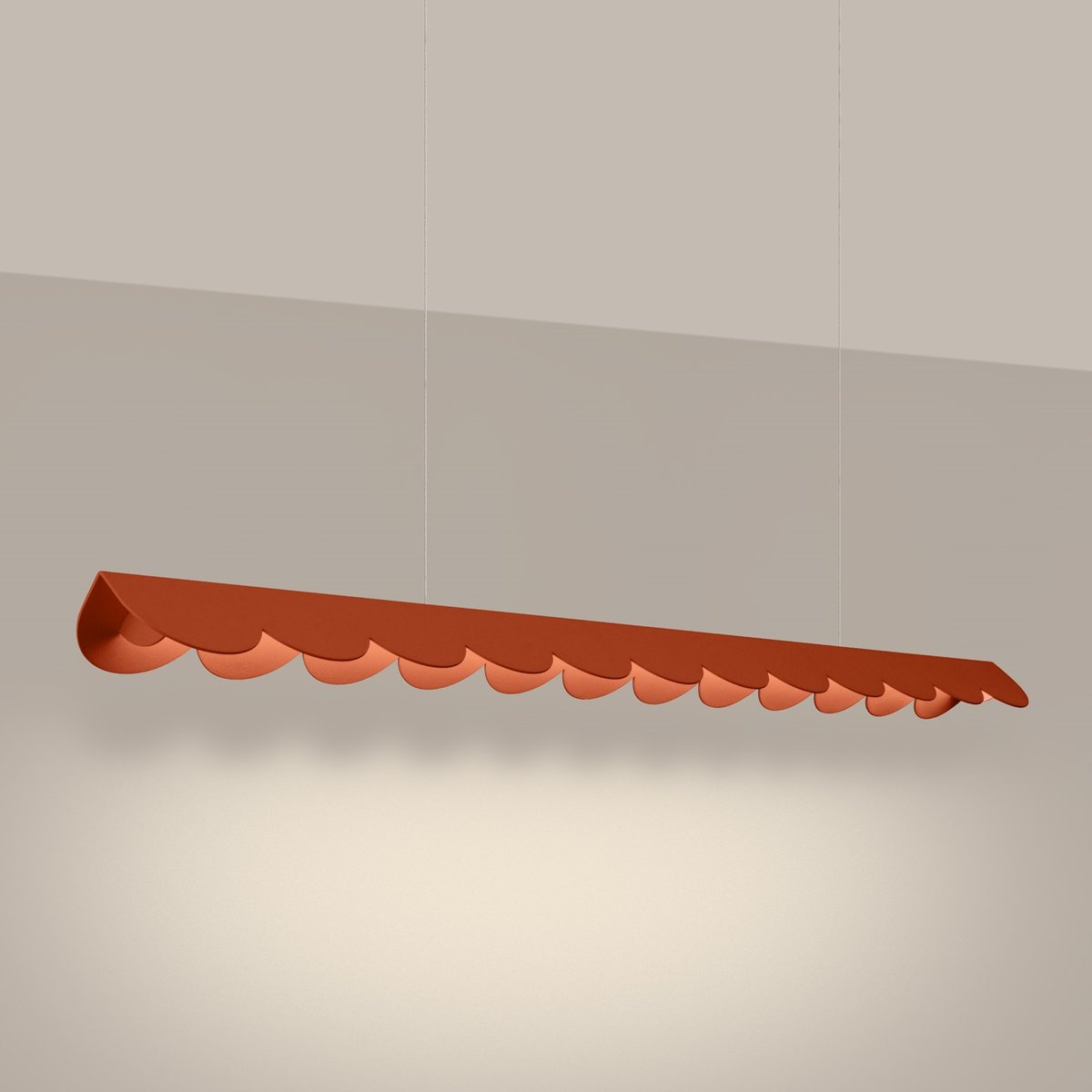 Suspension Aluminium Ocre Rouge LED 1 Biscuit ocre rouge, EDEN