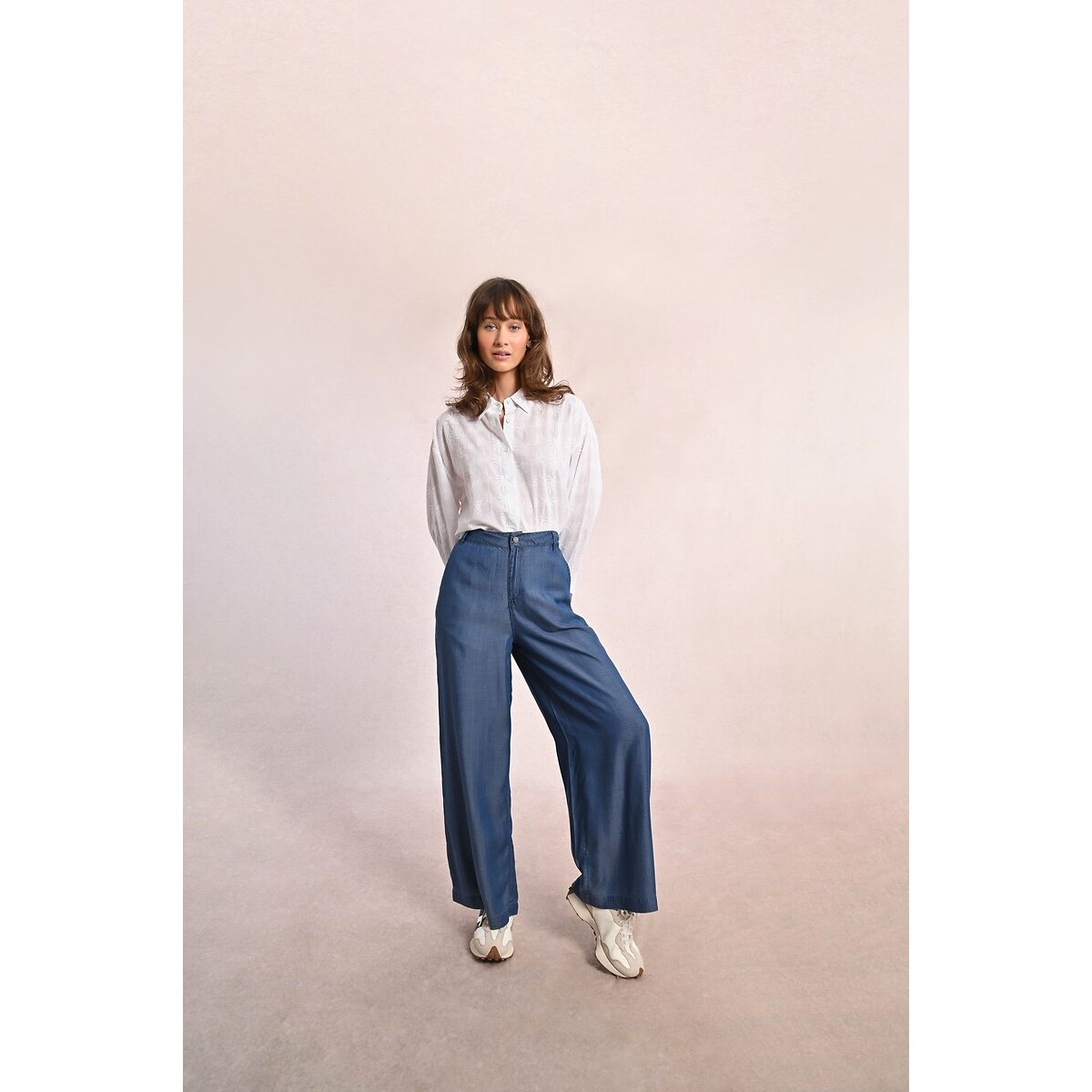 Wide Leg Denim Trousers blue denim, MOLLY BRACKEN