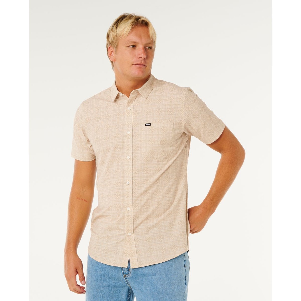 Chemise Sessions Aerotech manches courtes pierre, RIP CURL