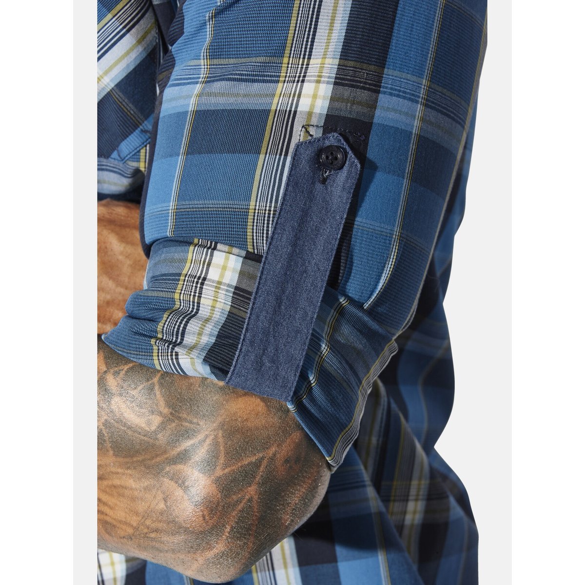 Chemise JORVAR bleu foncé à carreaux, JAN VANDERSTORM