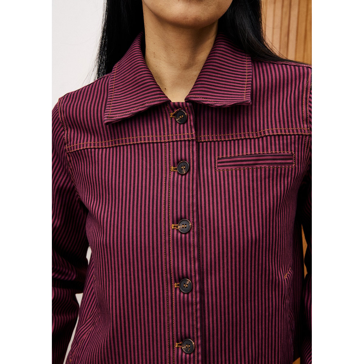 Veste en coton ACACIA rose fuchsia, FRNCH