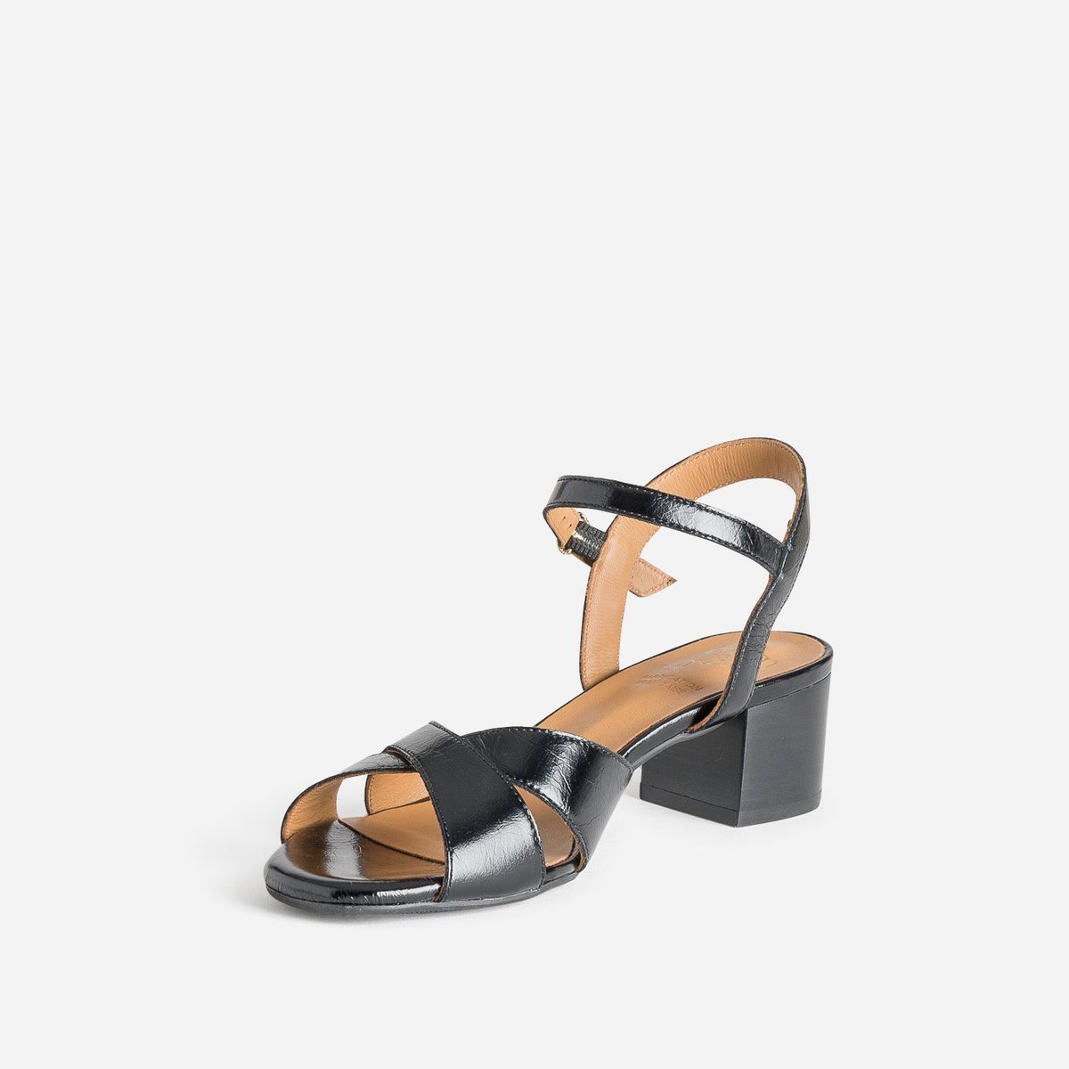 Sandale À Talon en cuir TATAMA noir, ERAM
