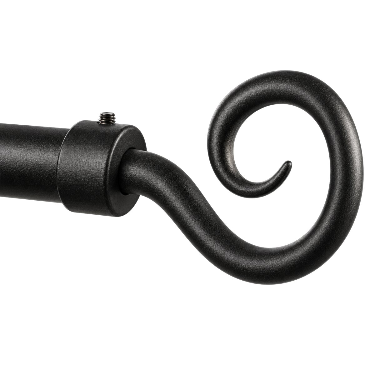 Kit tringle à rideaux fixe avec embouts crosse D20mm noir, MOBOIS