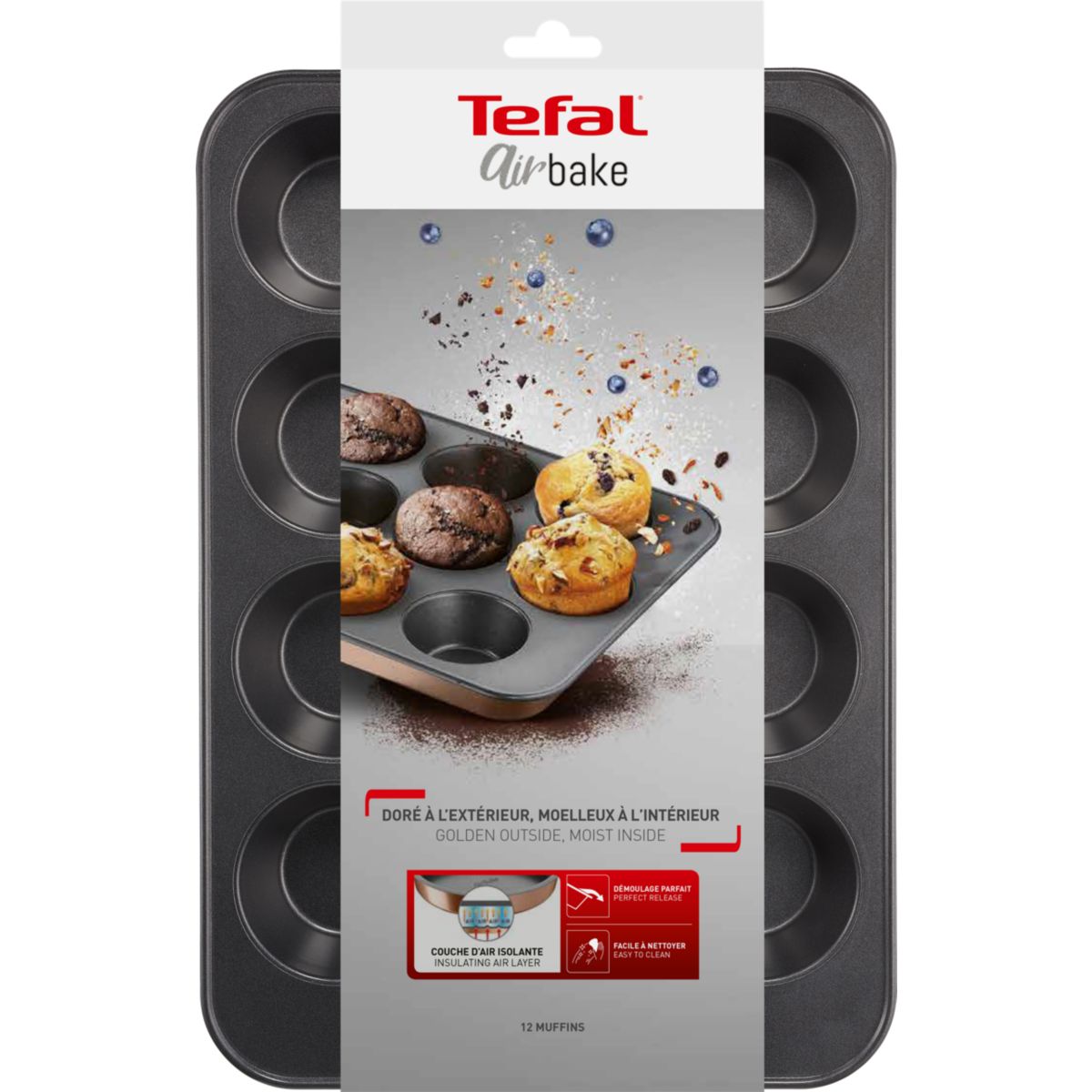 Moule à muffin Airbake 12 muffins blanc, TEFAL