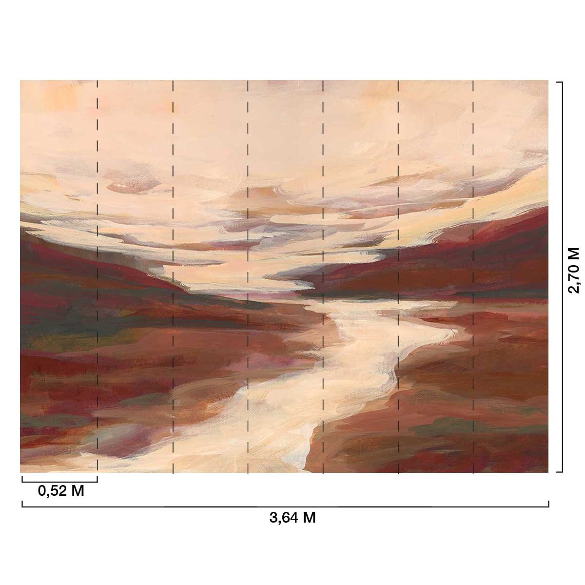 Papier peint riviere pourpre intissé, HEXOA