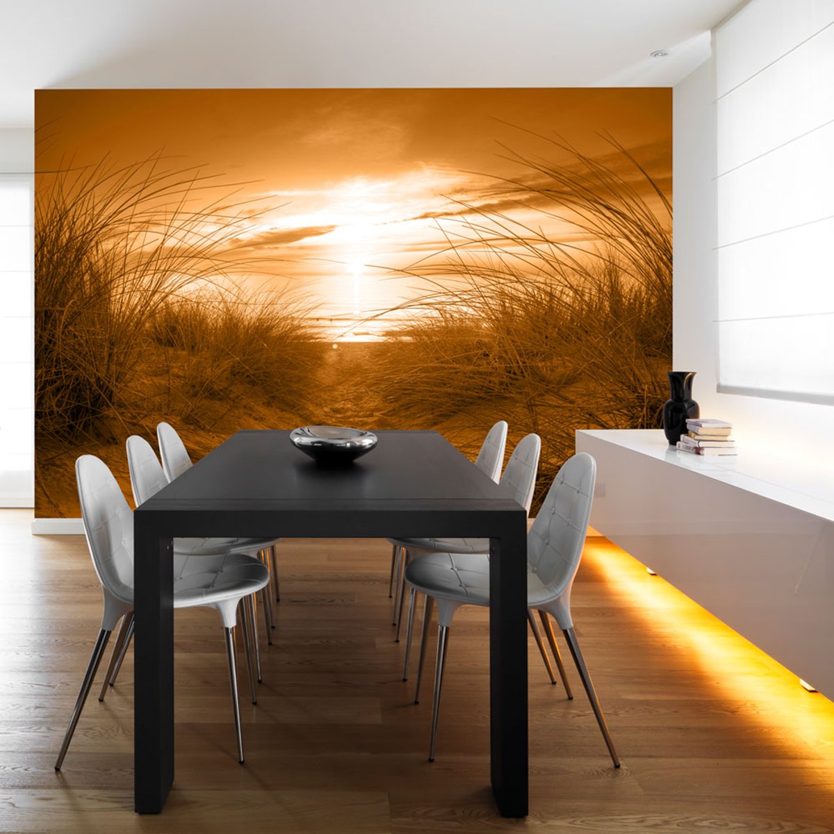 Papier peint intissé panoramique Paysage plage (sépia) multicouleur, EDEN