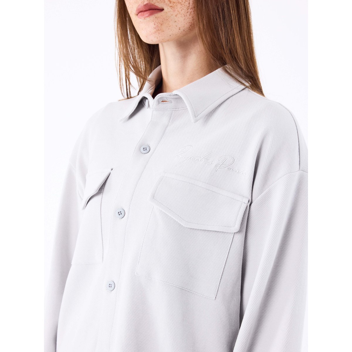 Surchemise texturée argent clair, PROJECT X