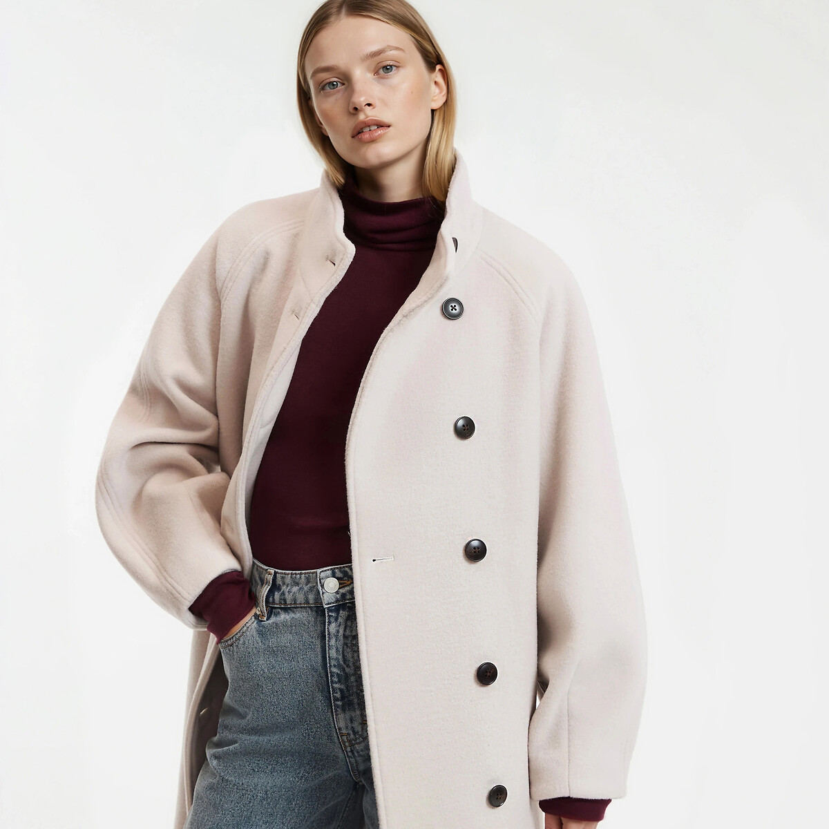 Long Buttoned Winter Coat beige, LA REDOUTE COLLECTIONS