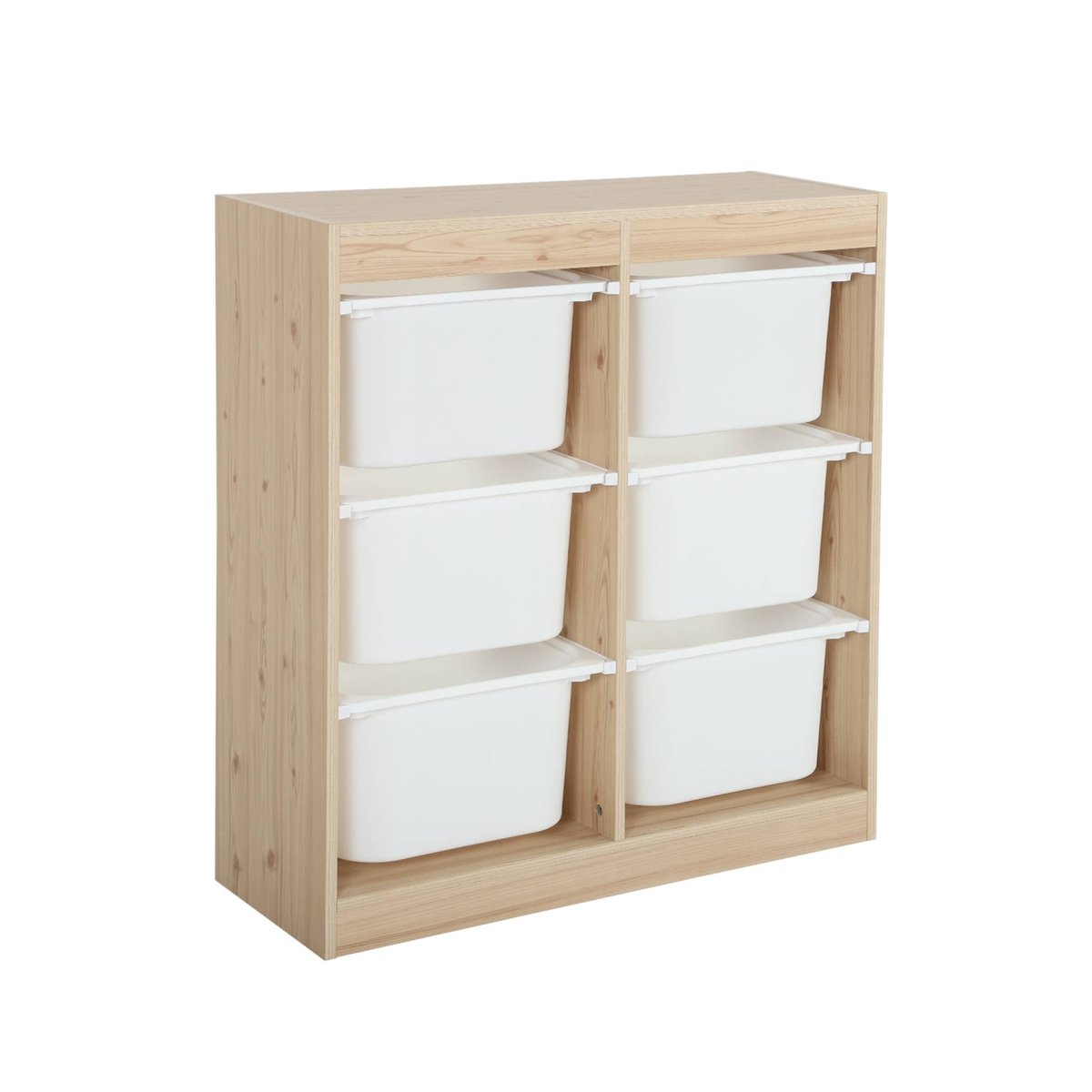 Meuble de rangement enfant 6 bacs de rangement SORA naturel, SWEEEK