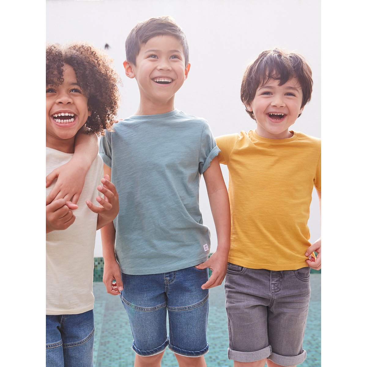 T-shirt couleur manches courtes sauge, VERTBAUDET