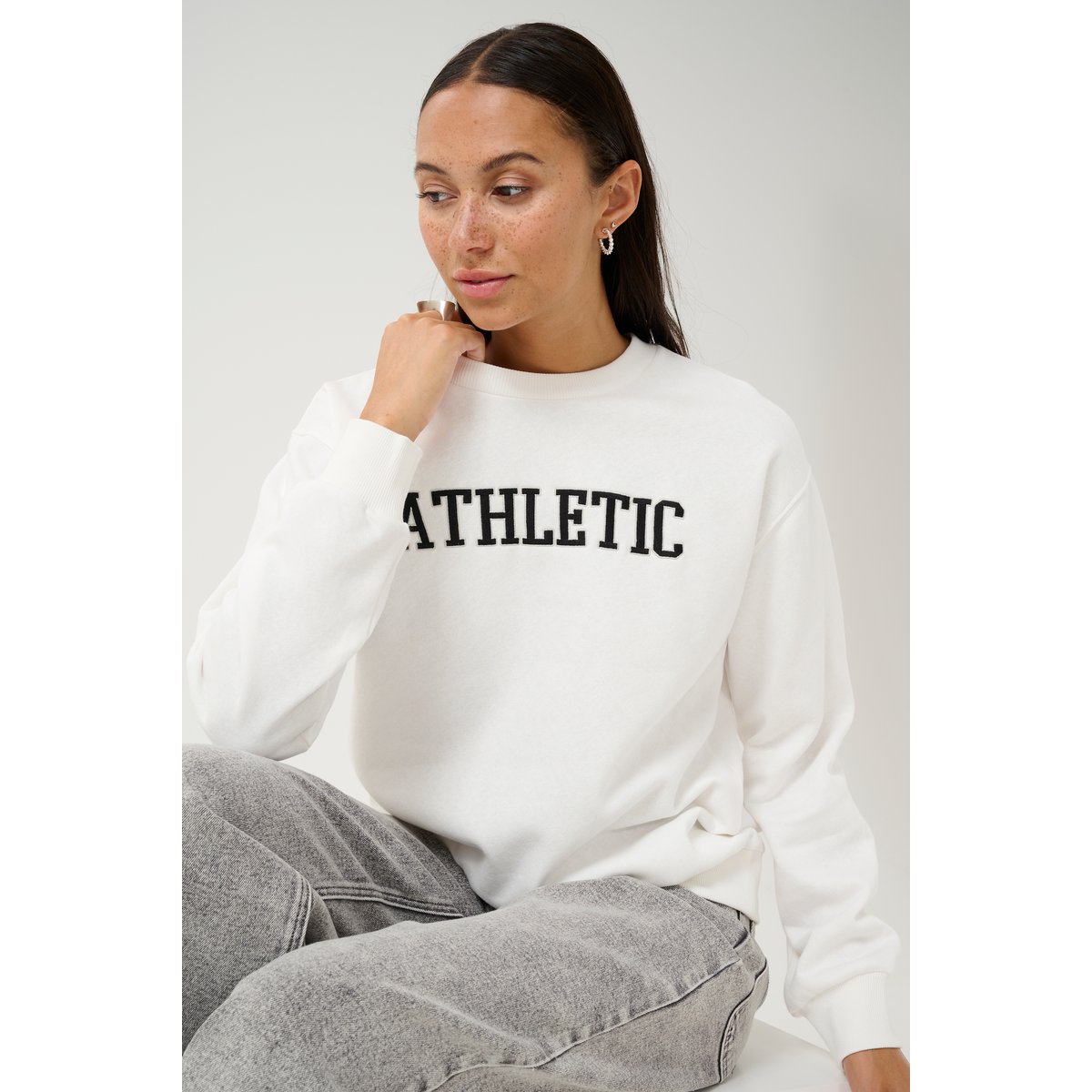 Sweatshirt blanc chalk, KAFFE