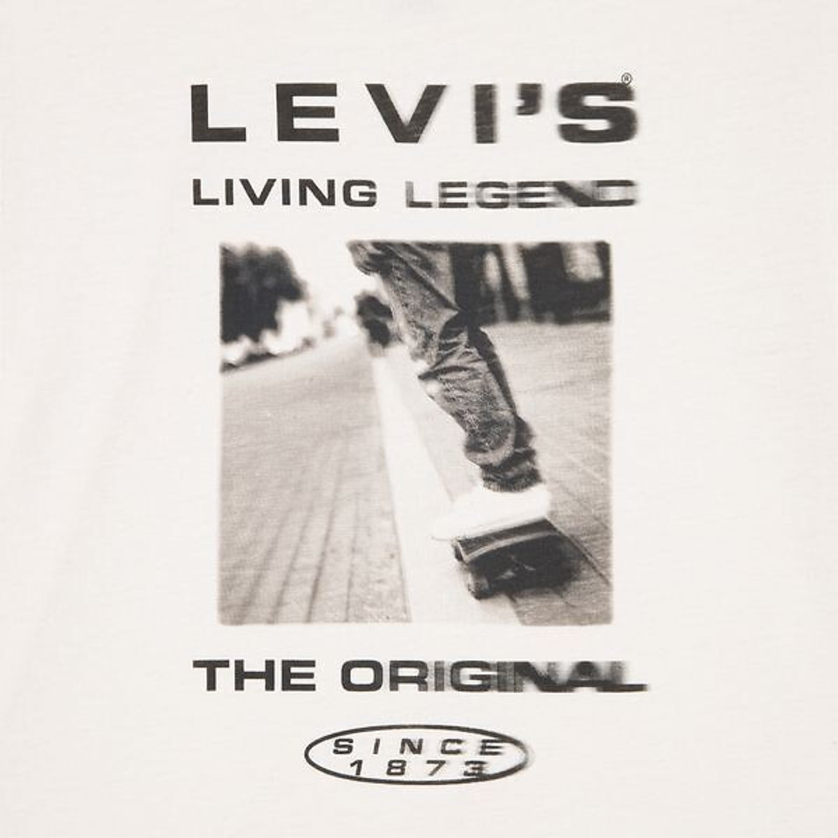 T-shirt manches courtes, photo skateur imprimée devant ecru, LEVI'S KIDS