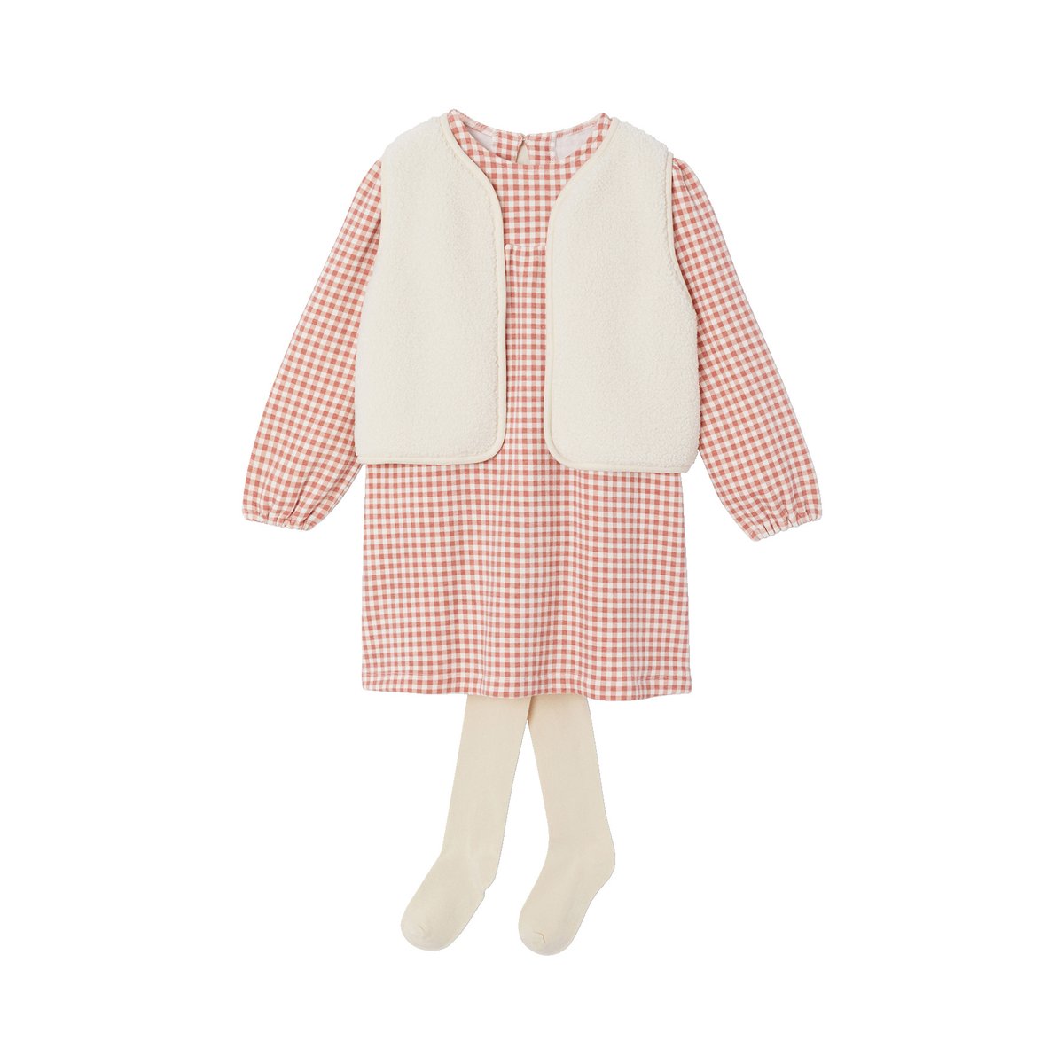 Ensemble robe 3 pièces écru, VERTBAUDET
