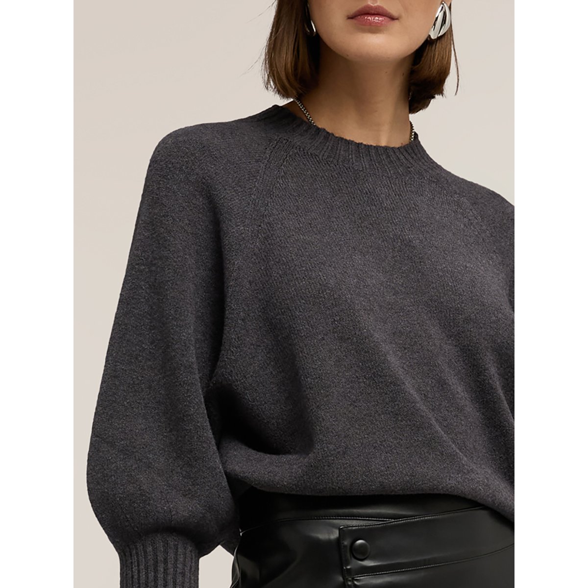 Maille à manches volumineuses gris, MOTIVI