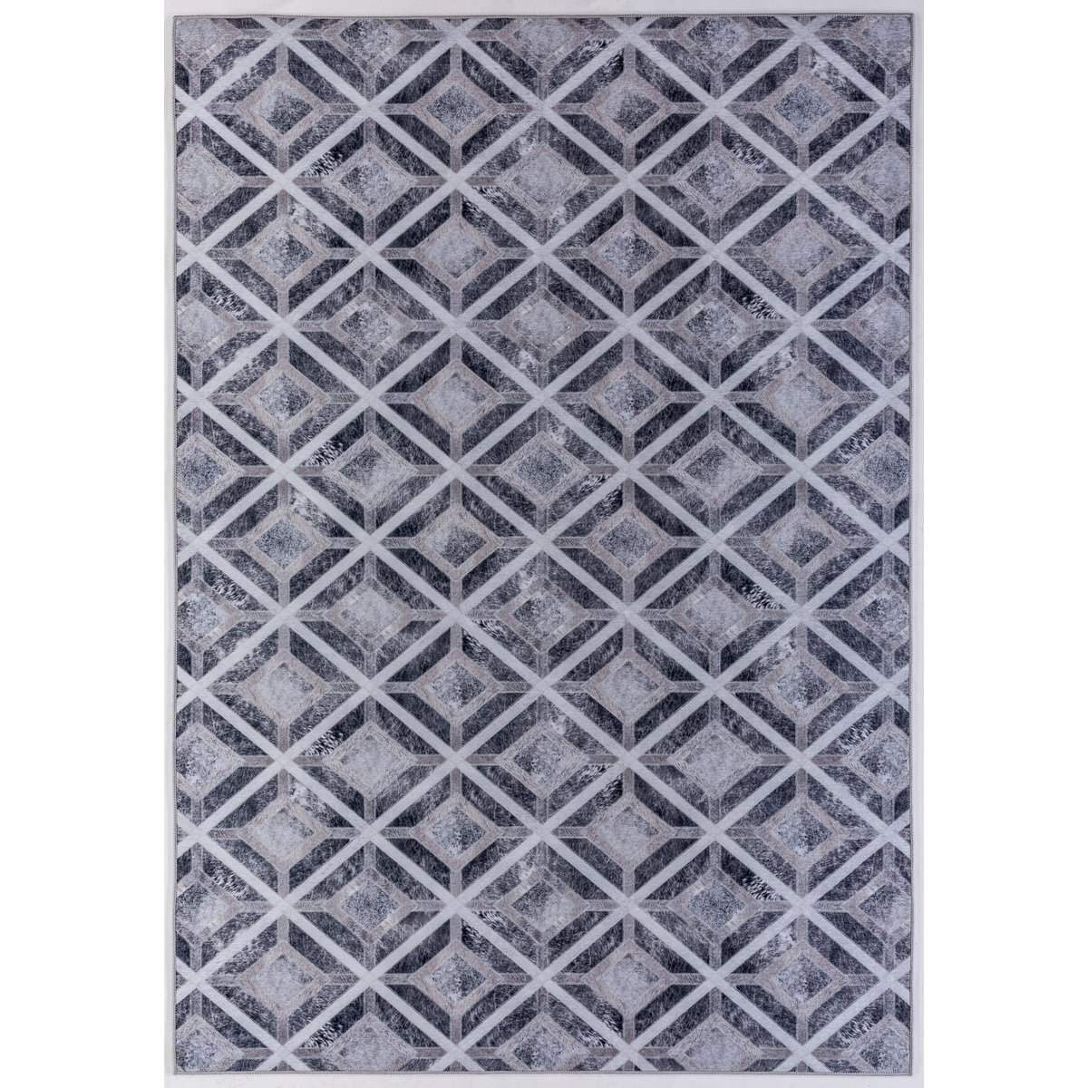 Tapis imprimé Serena, aspect cuir, plat gris, GINO FALCONE