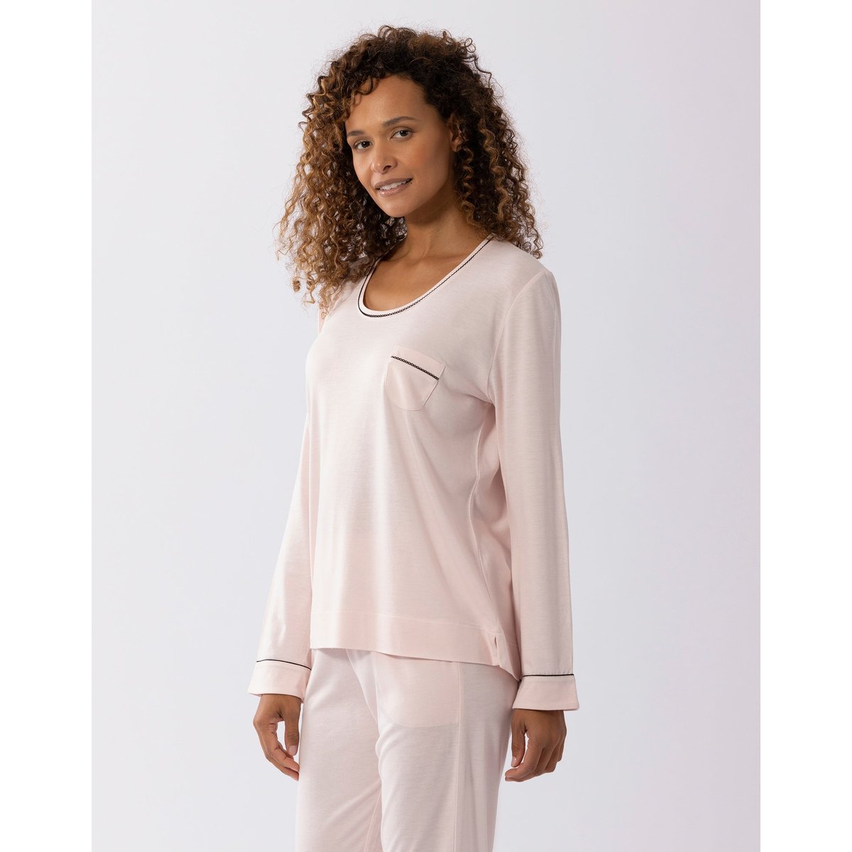 Pyjama en coton modal LES INTEMPORELLES A02 bois de rose, LE CHAT