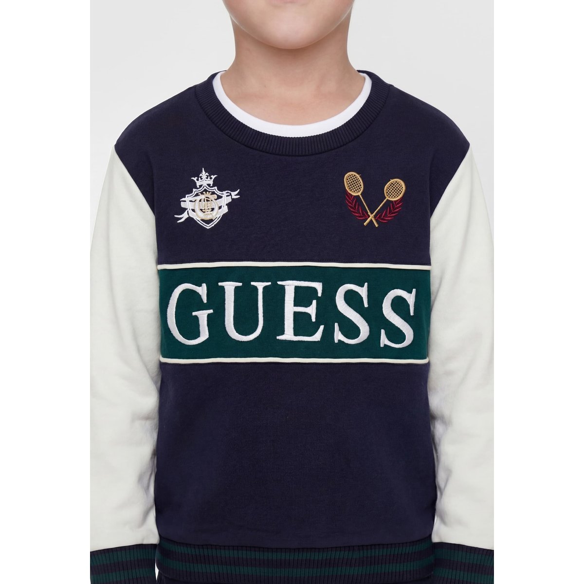 Sweatshirt Avec Logo Brodé bleu foncé, GUESS KIDS