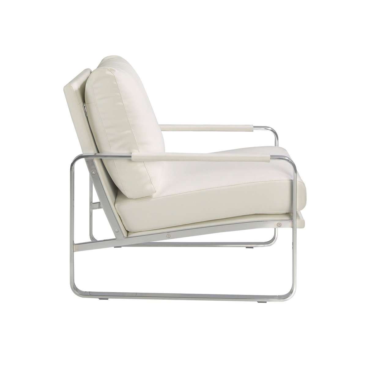 Fauteuil en similicuir blanc blanc cassé | acier, ANGEL CERDA