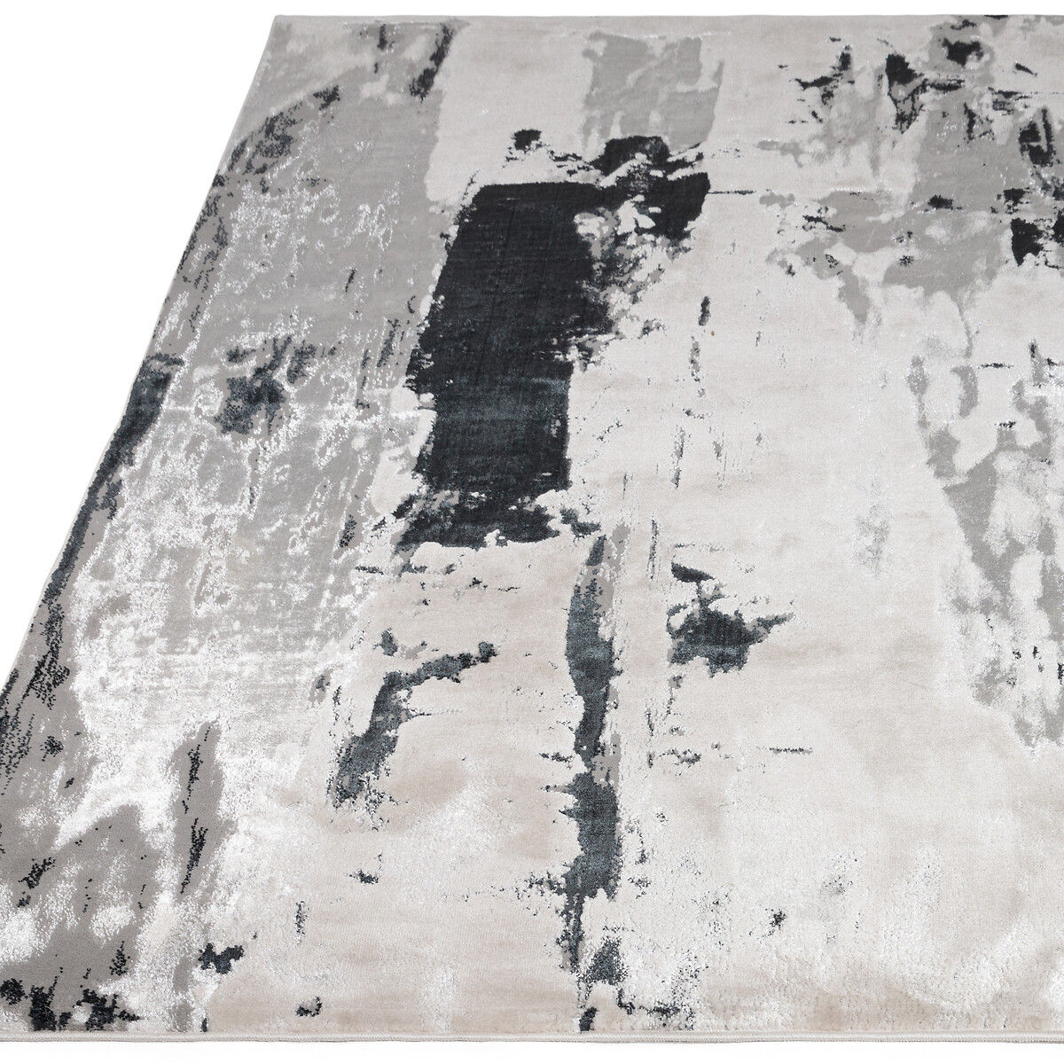 Abstract Metallic Runner Rug charcoal, SO'HOME