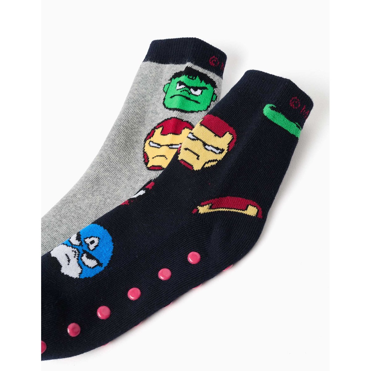 Lot de 2 chaussettes en éponge antidérapantes avec Marvel Heroes multicolore, ZIPPY