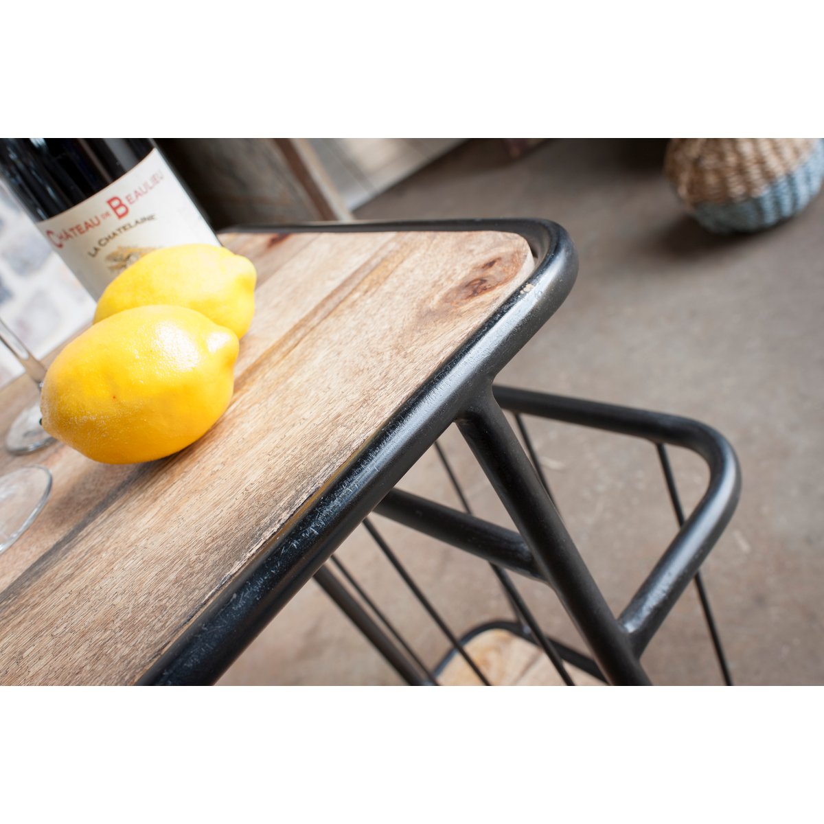 Desserte industrielle en fer HAMILTON bois clair, PRODUIT INTERIEUR BRUT