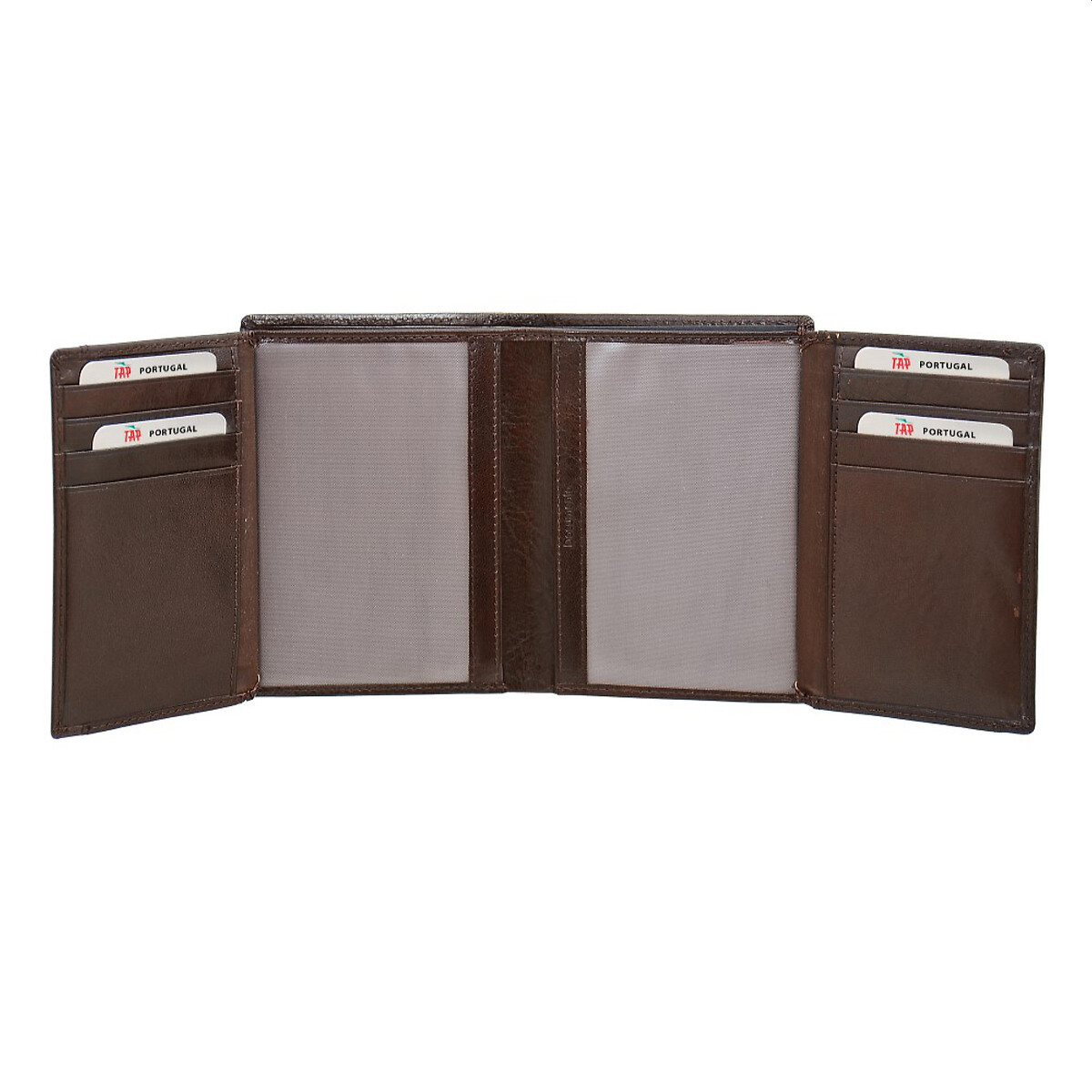 Porta-moedas em pele, TAP castanho, TAP