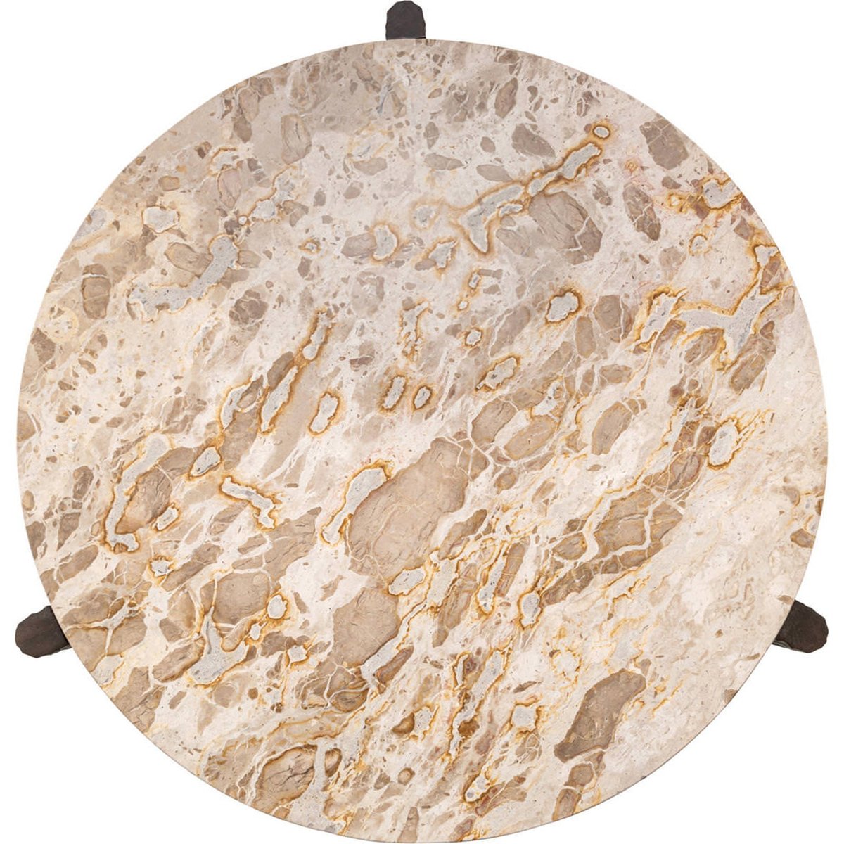 Table basse ronde en marbre et manguier naturel, RECOLLECTION