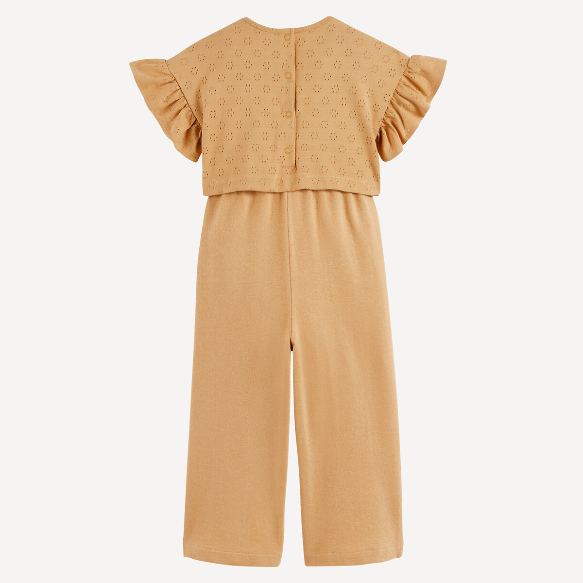 Embroidered Overlay Jumpsuit camel, LA REDOUTE COLLECTIONS