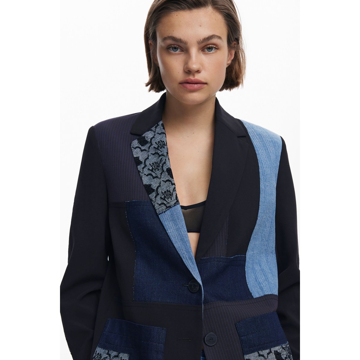 Veste patchwork gris, DESIGUAL