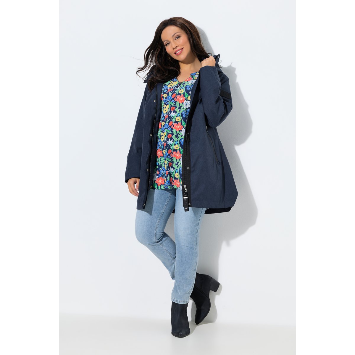 Veste technique HYPRAR à capuche bleu nuit, ULLA POPKEN