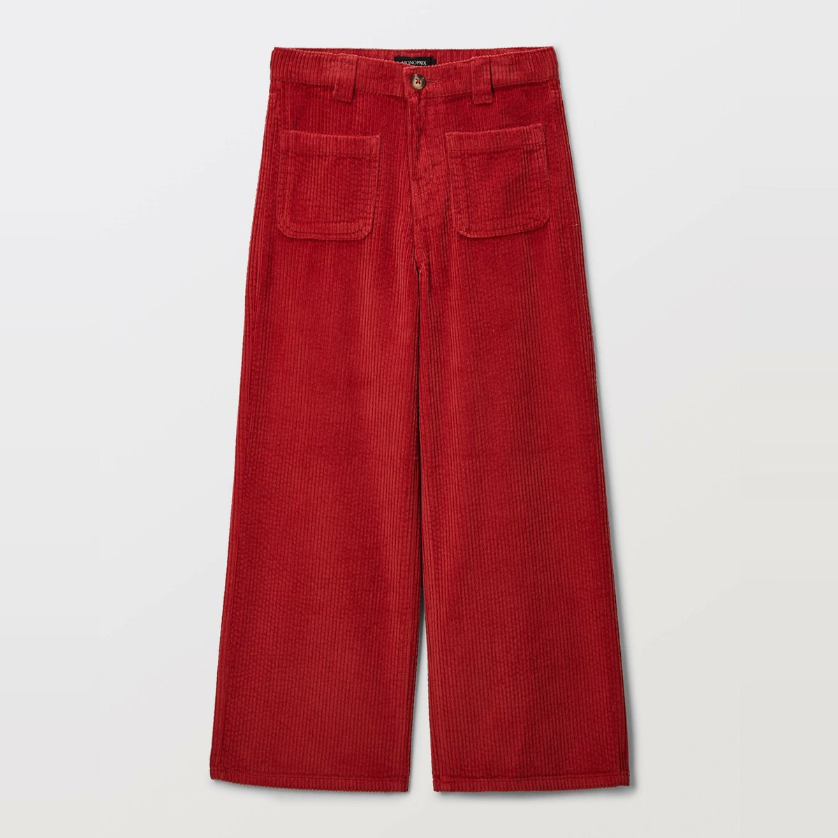 Pantalon effet velours à poches plaquées bonheur, MONOPRIX