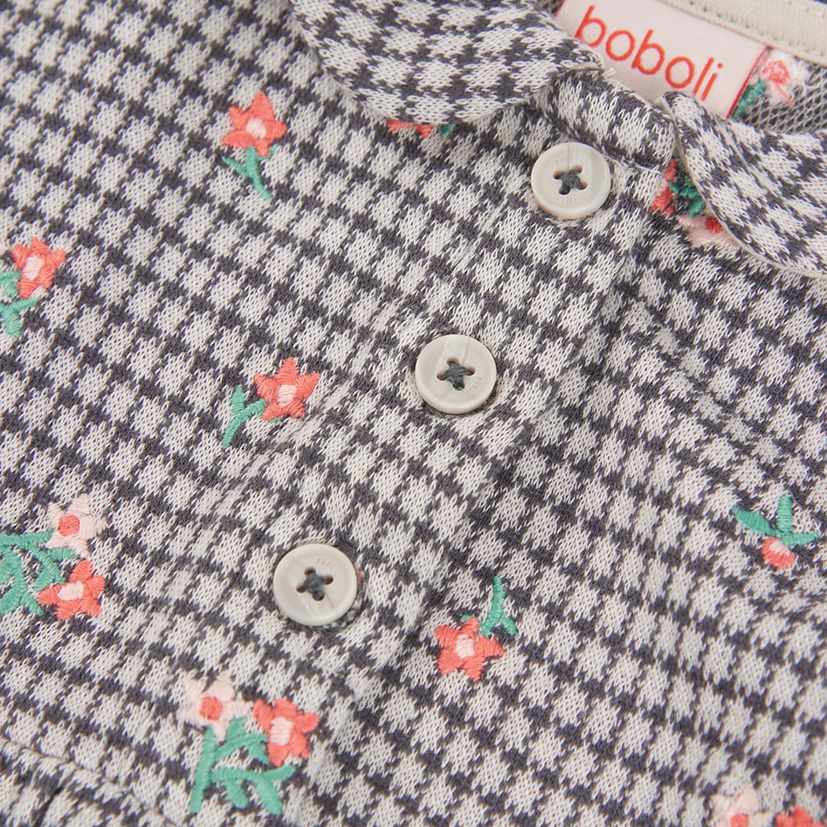 Robe en maille à carreaux et fleurs multicolore, BOBOLI