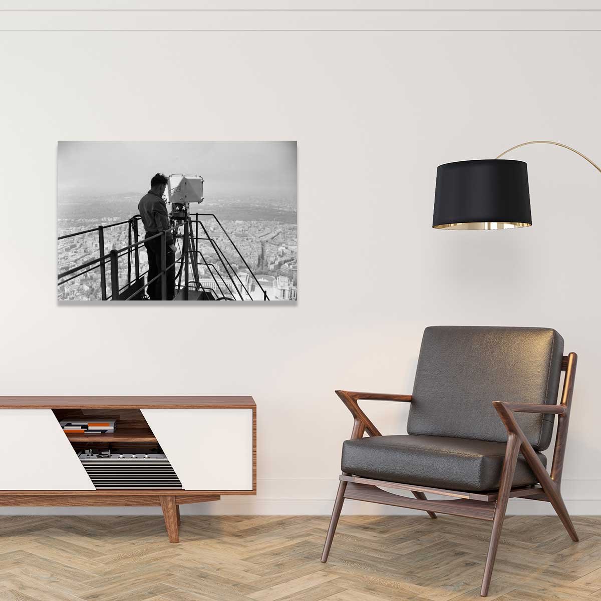 Tableau Photo ancienne La Tour eiffel ,1950 tableau alu dibond, HEXOA