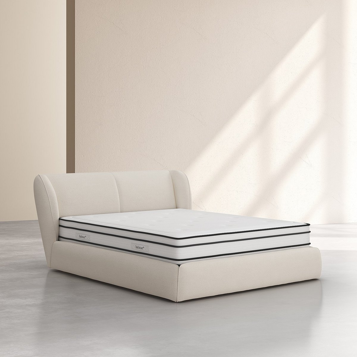 Matelas hybride ressorts ensachés et mousse en mémoire de forme DREAM HYBRIDE blanc, HABITAT