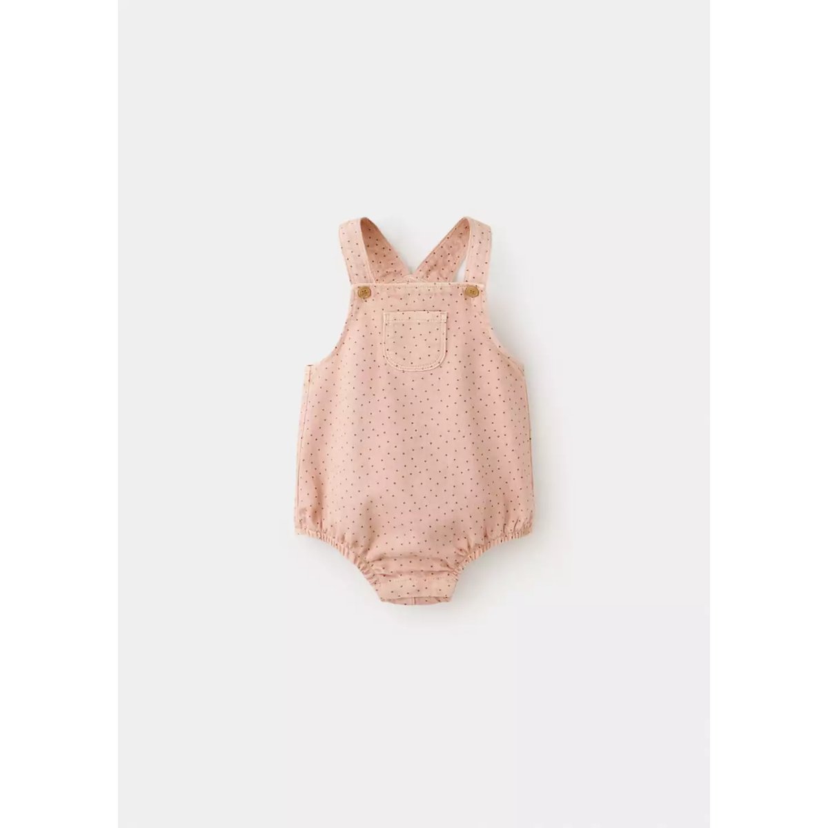 Salopette en denim à pois rose pastel, MANGO BABY