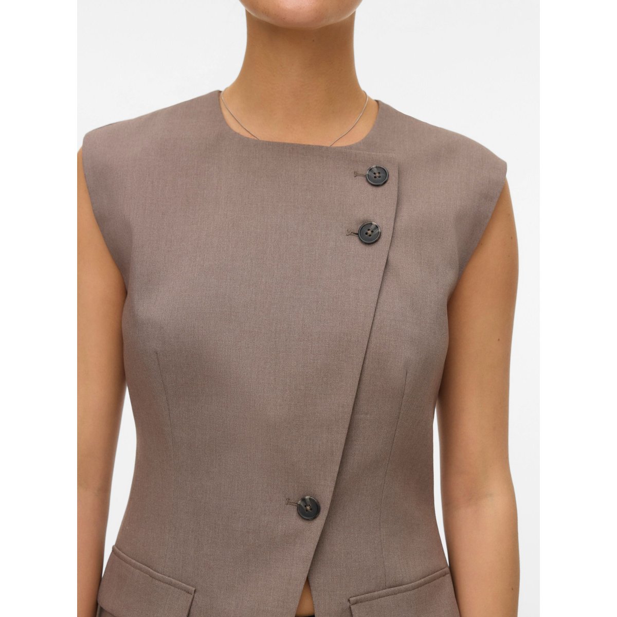 Gilet marron - moon rock, VERO MODA
