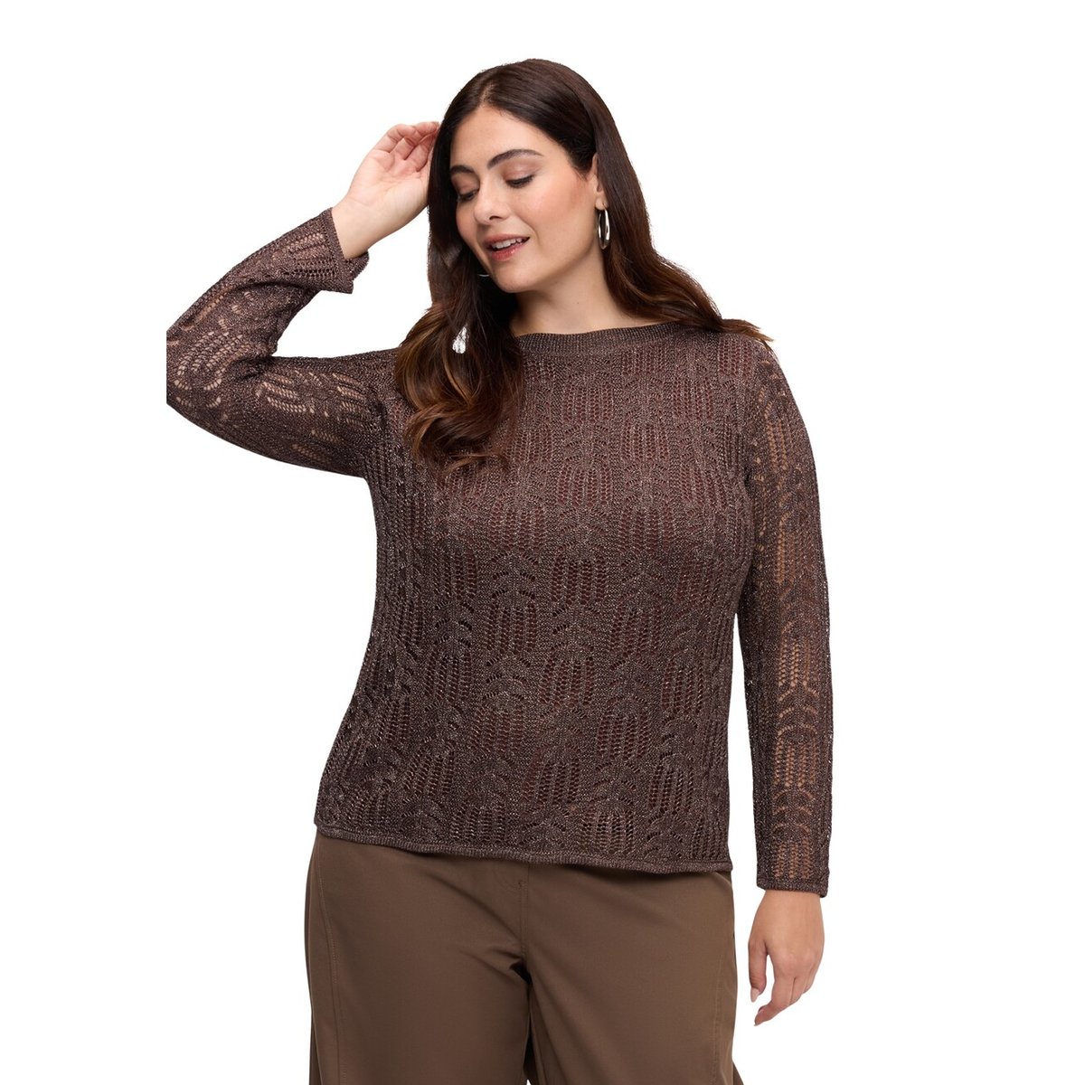 Maille ajourée marron, FIORELLA RUBINO