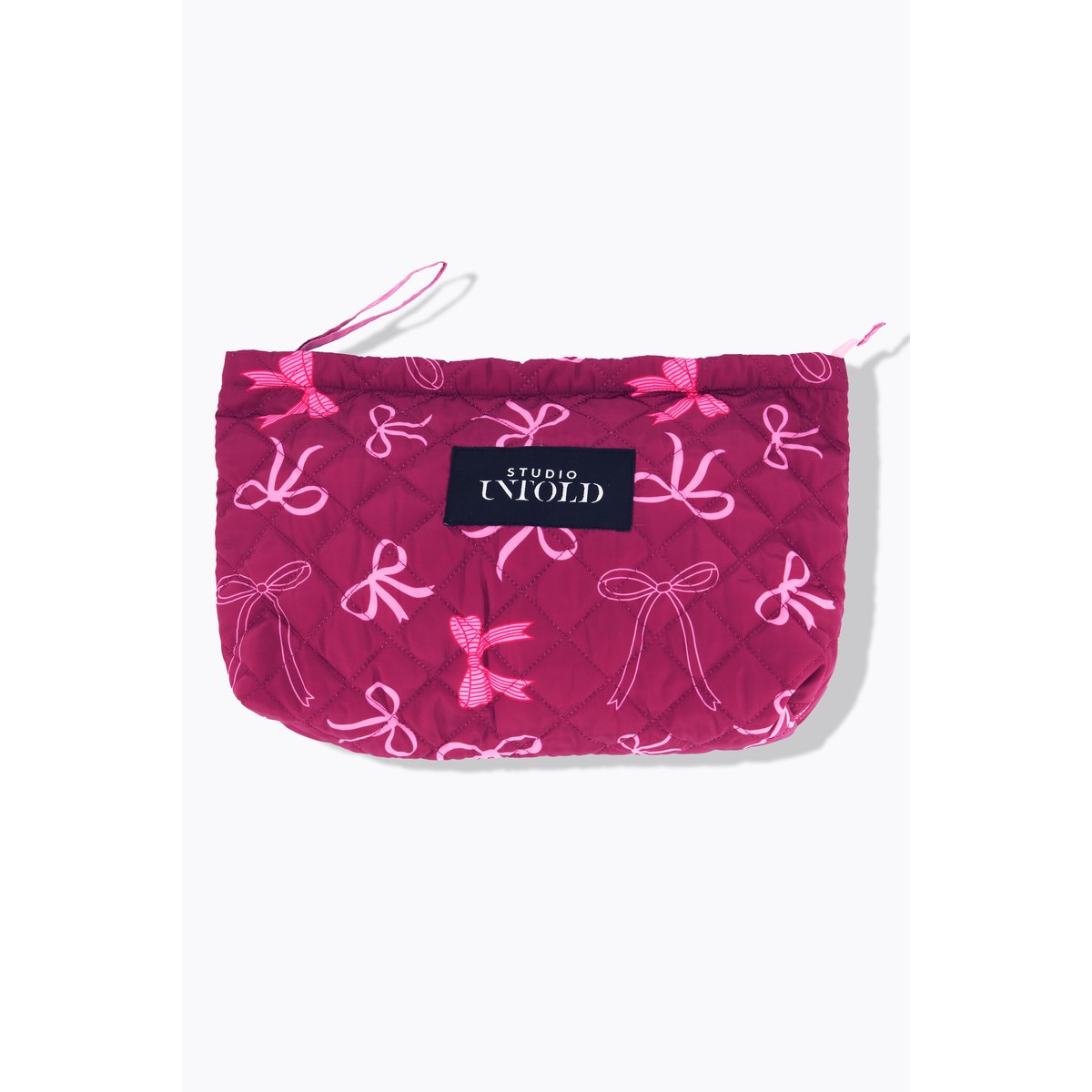 Trousse de toilette matelassée, nœud rouge vin, STUDIO UNTOLD