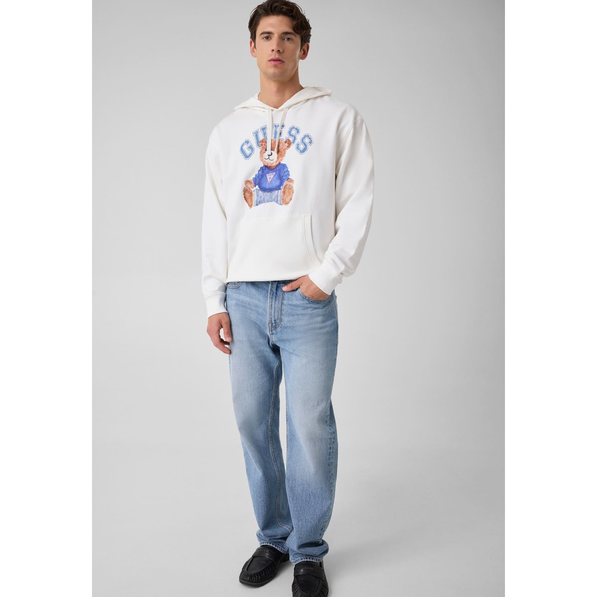 Sweatshirt Ours En Peluche blanc, GUESS
