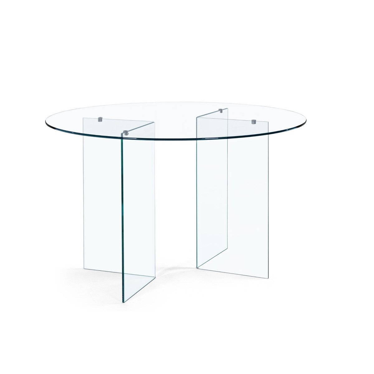 Table de salle à manger design ronde en verre transparent 6 places D130 - IDORA transparent, HELLIN, DEPUIS 1862