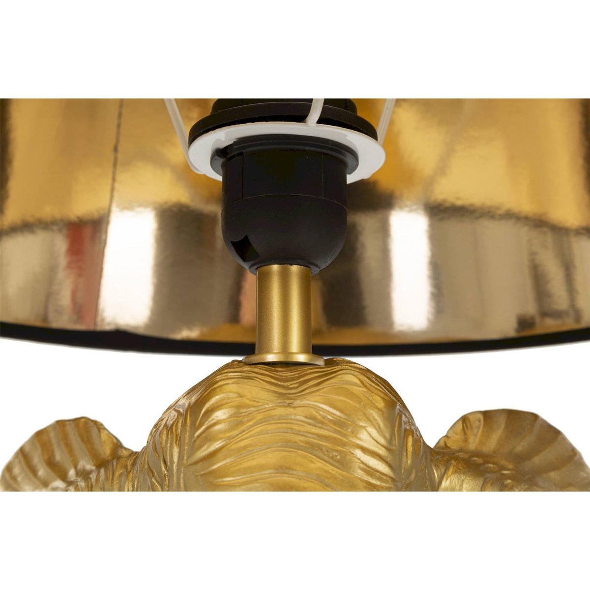 Lampe à poser éléphant socle en fer GLAM doré et noir, RECOLLECTION