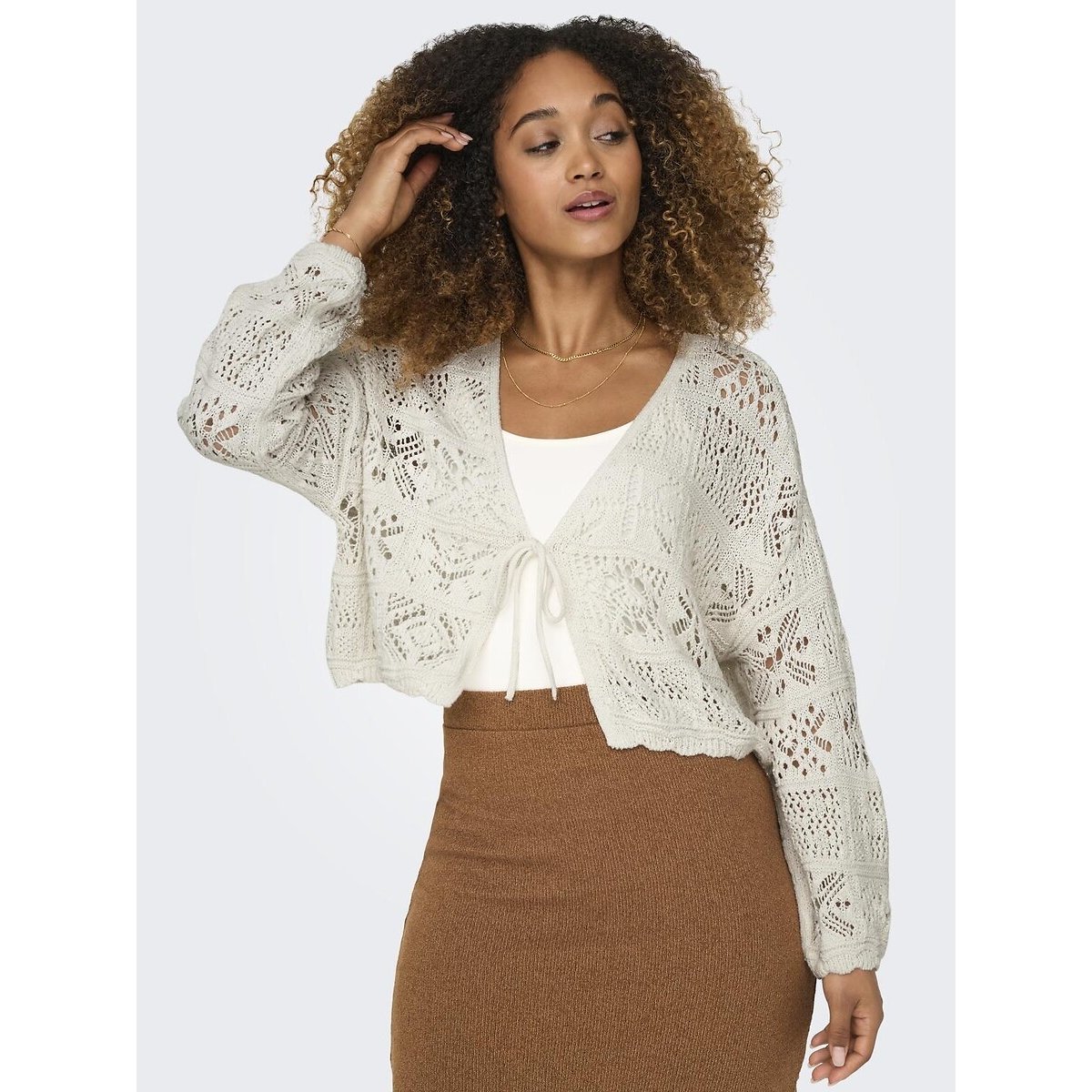 Crochet Cardigan off-white, ONLY