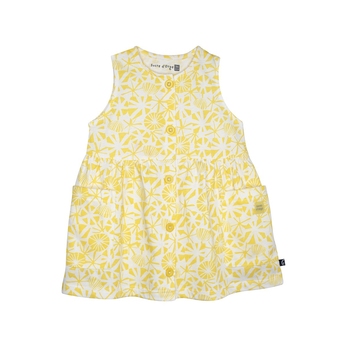 Robe louisiane sans manches bebe blanc, SUCRE D'ORGE