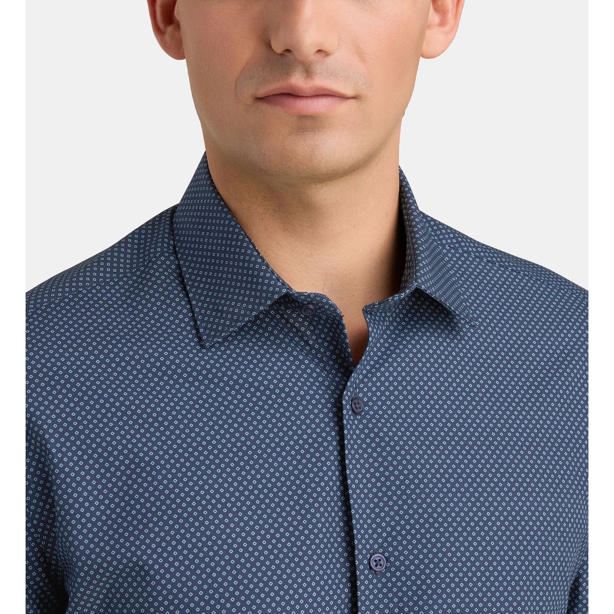 Chemise ajustée mmiro popeline coton bio bleu foncé, GALERIES LAFAYETTE