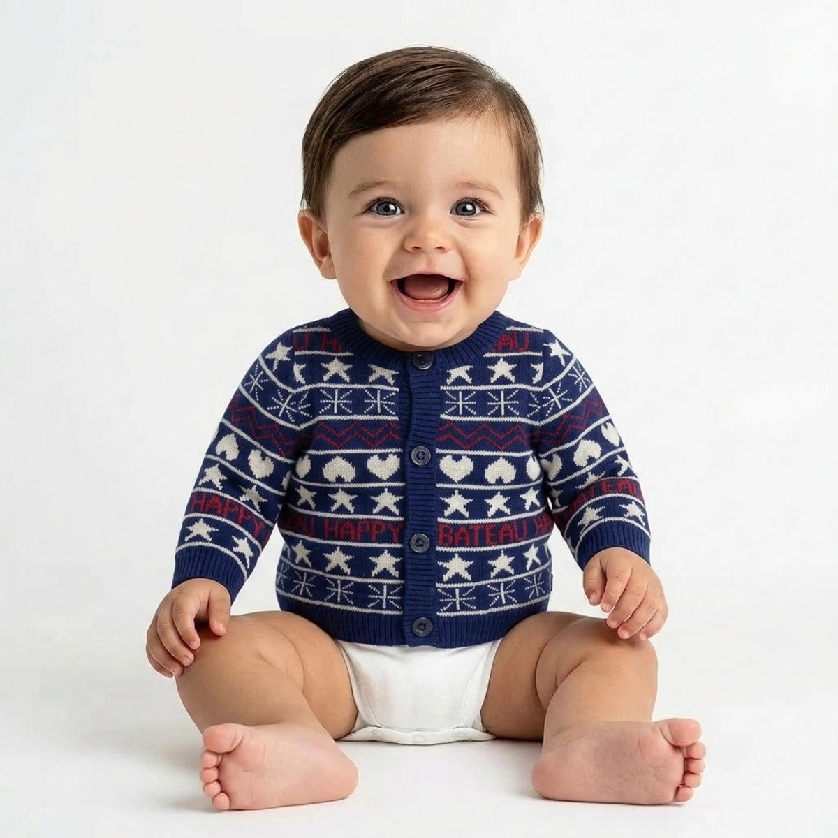 Cardigan bébé - Très bon état bleu, PETIT BATEAU