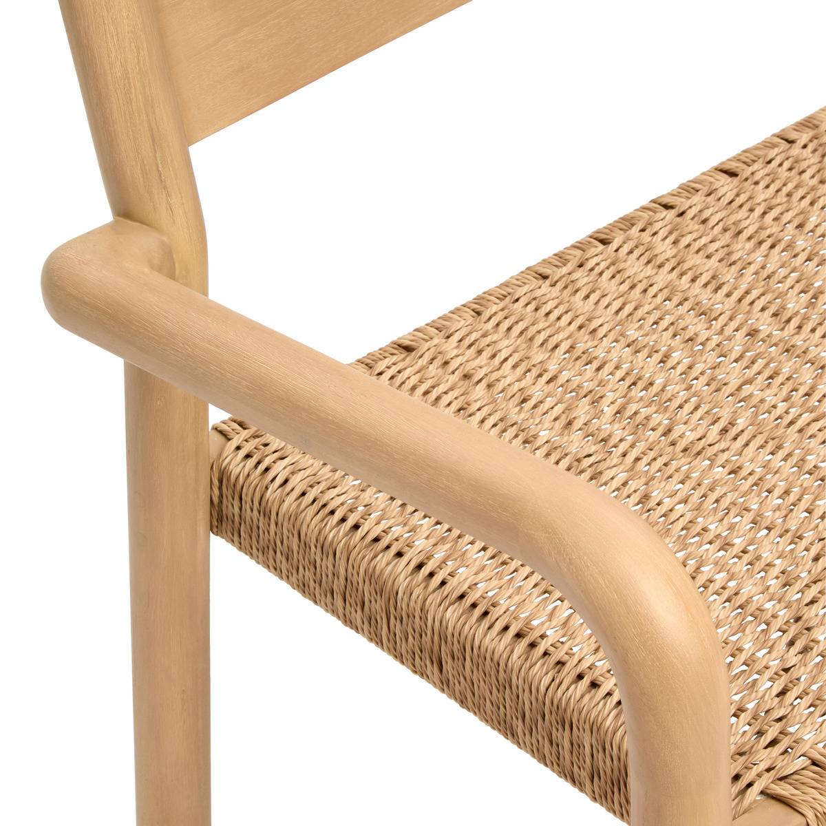 Banc de jardin 3 places en eucalyptus et résine tressée WOOKY beige, HESPERIDE
