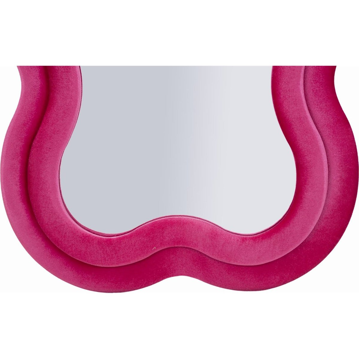 Miroir mural ondulé cadre en velours GLAM fuchsia, RECOLLECTION