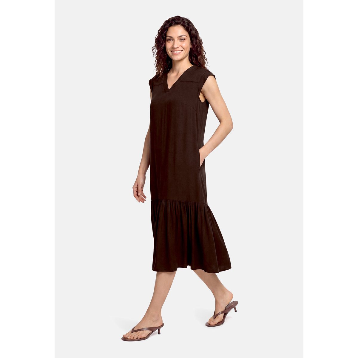 Robe casual à manches à ailettes molé, CARTOON