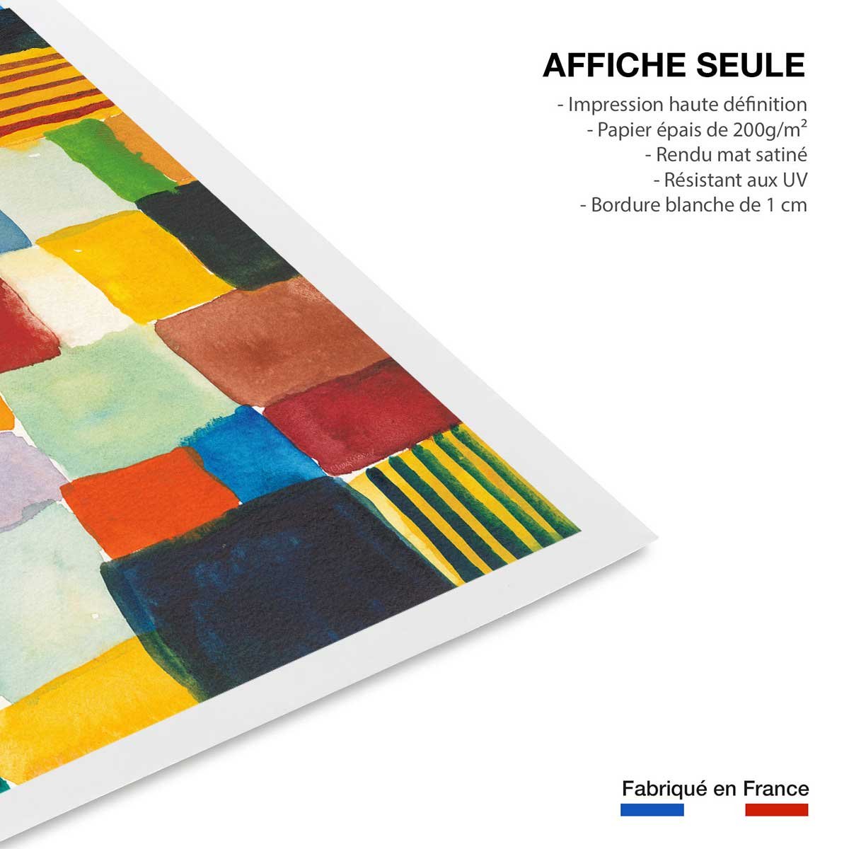 Poster damiers colorés affiche seule, HEXOA
